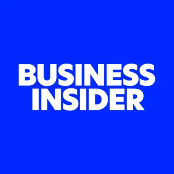 Blue background with white text that reads 'Business Insider' in bold uppercase letters.