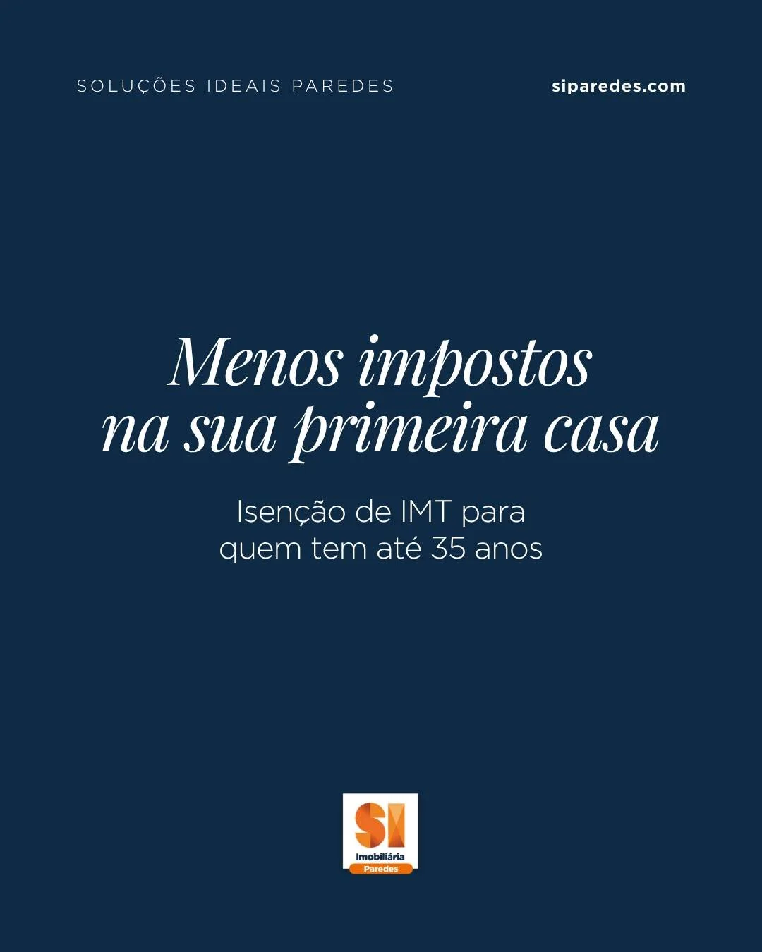🏡 Comprar a primeira casa pode ficar mais acess&iacute;vel se tiver menos de 35 anos.

Falamos do IMT Jovem: quem compra a primeira habita&ccedil;&atilde;o pr&oacute;pria permanente pode ficar isento deste imposto.

Para beneficiar, precisa de:
➡️ T