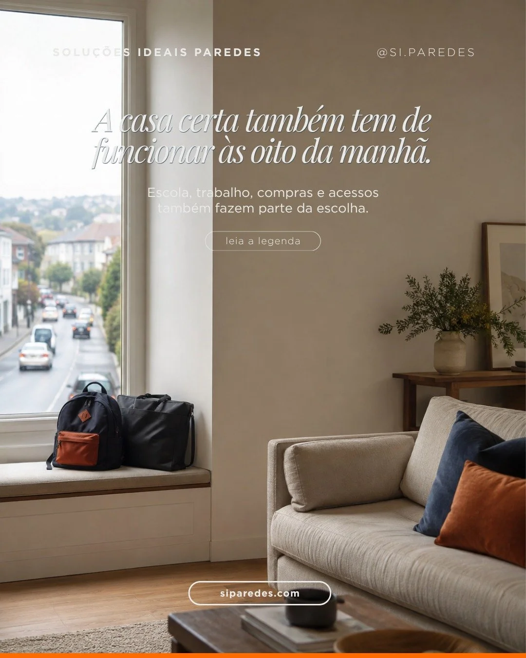 Gostou da sala. Adorou o terra&ccedil;o. A garagem resolve metade da vida.

Agora imagine uma segunda feira &agrave;s oito da manh&atilde;, em pleno regresso &agrave;s aulas.

Quanto demora at&eacute; ao trabalho? Onde deixa os mi&uacute;dos? Onde fa