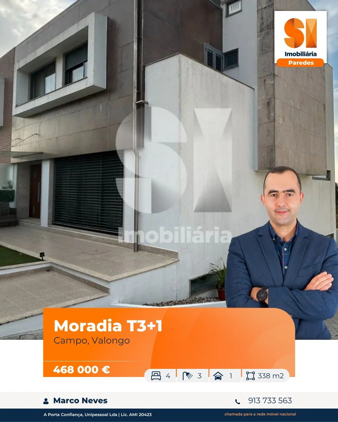 Jardim para aproveitar. Escrit&oacute;rio para trabalhar. Garagem para simplificar. A4 a 4 minutos para facilitar as desloca&ccedil;&otilde;es di&aacute;rias.

Esta moradia V3+1, em Campo, Valongo, oferece 145 m&sup2; &uacute;teis num terreno com 338