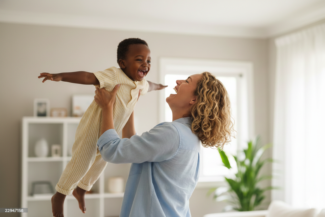 Karl Stenske Adoption Therapy Therapy Mother holding adopted baby