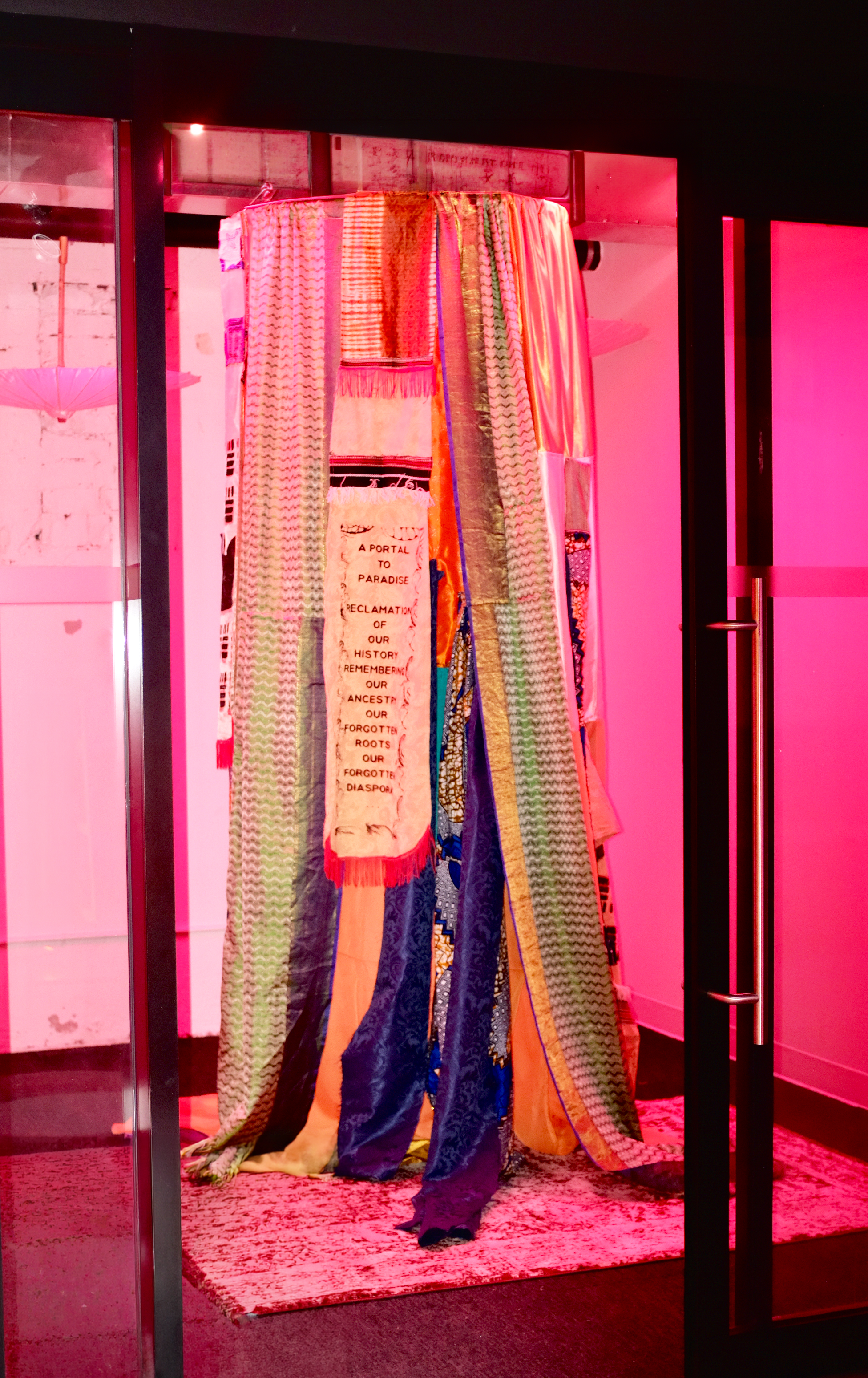   A Portal of Reclamation    
2023 - Textile and silkscreen installation
