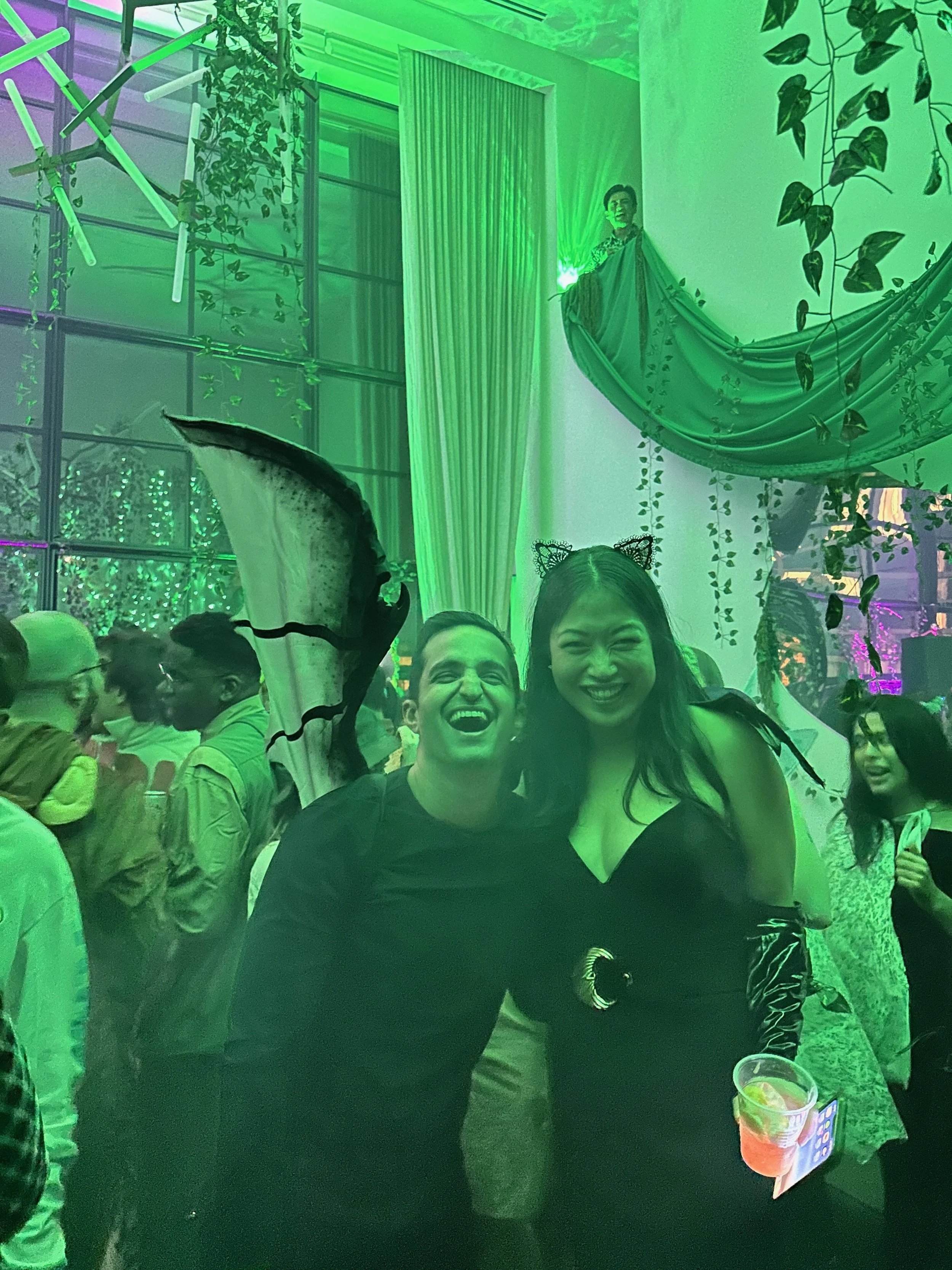 When Cass wanted to start an events business, Sandesh was nothing but supportive and helped her figure out ways to test out the inkling. Pictured here at an annual Halloween party she helped orchestrate.