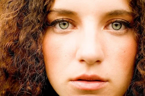 closeup of woman's face