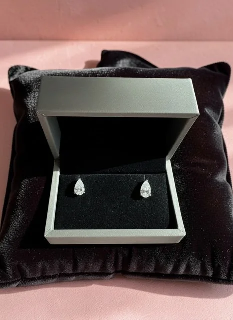 2 Carat Pear Earrings