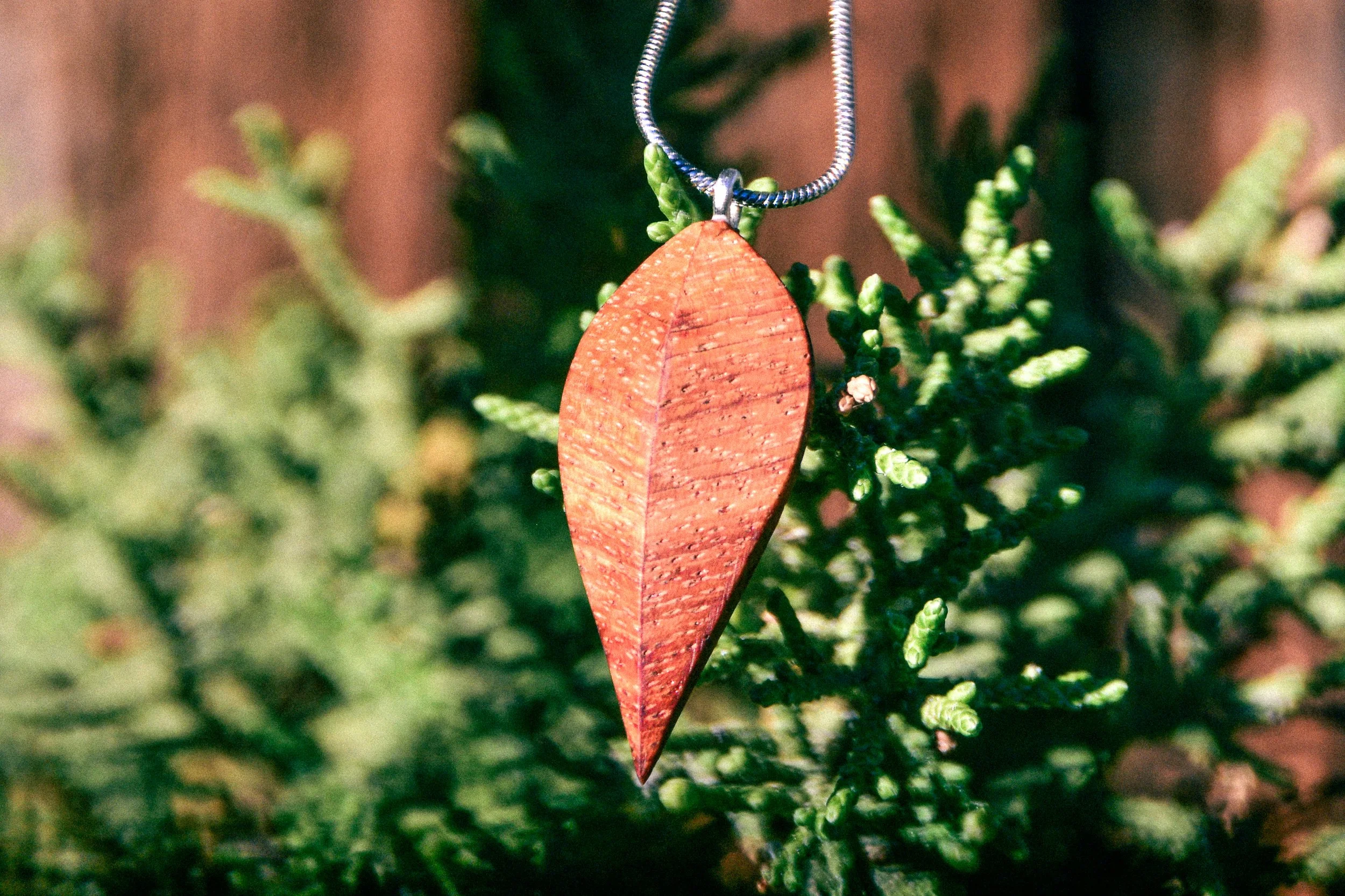 Handcrafted wooden pandent, inspired by nature, made in Central Oregon, by Timber Lark