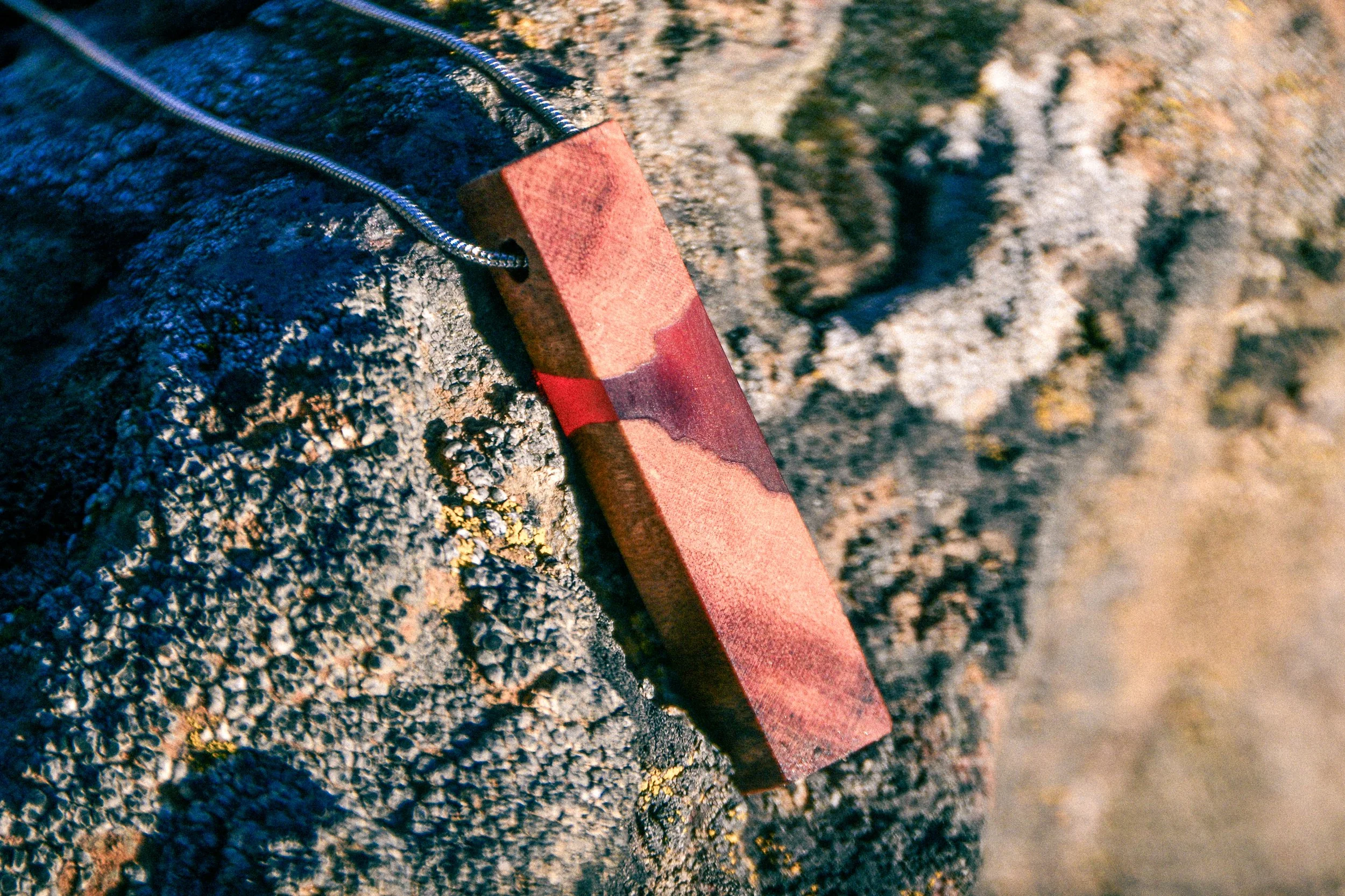 Handcrafted wooden necklace, inspired by nature, made in Central Oregon, by Timber Lark