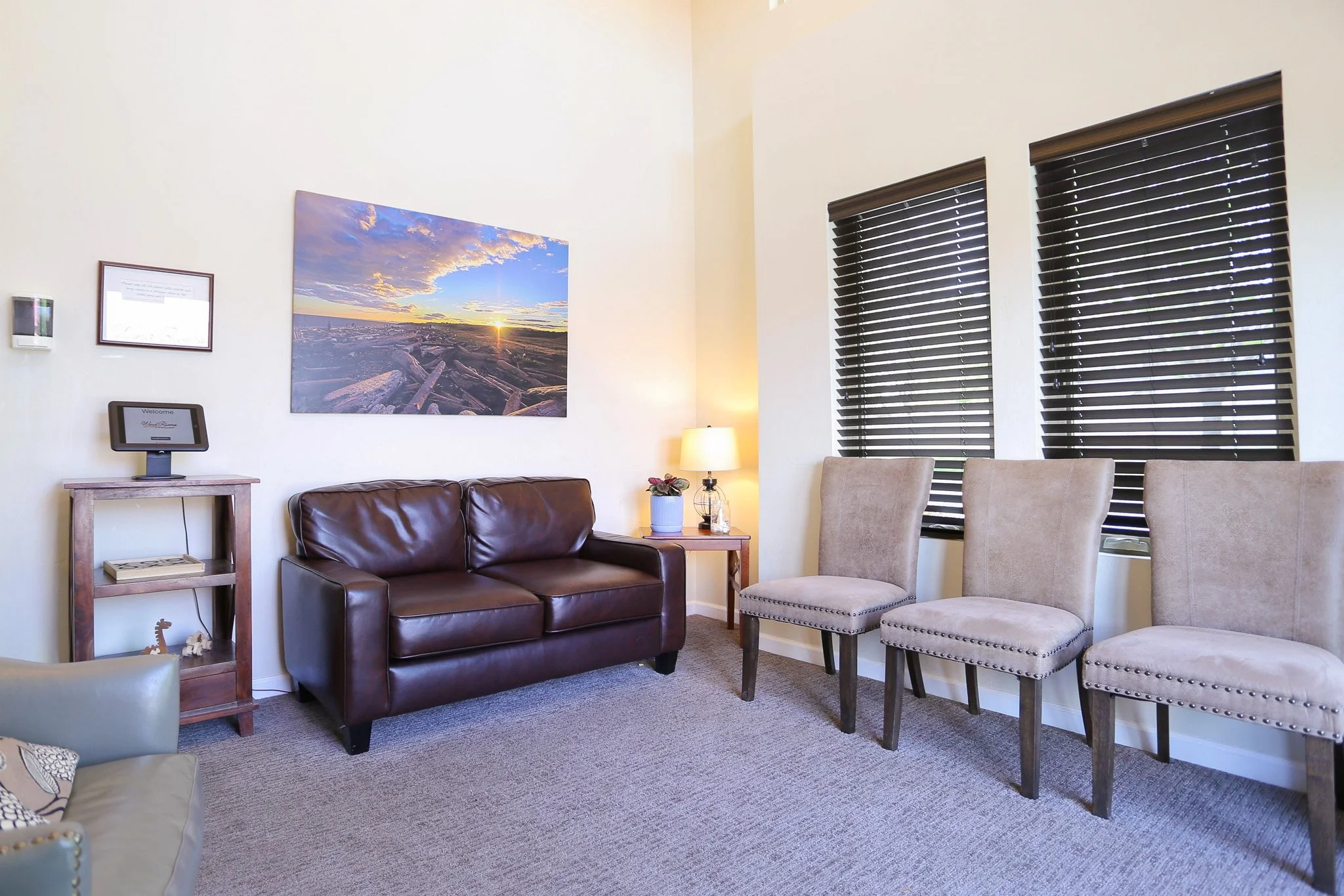 The rear lobby of Wind Rivers Counseling