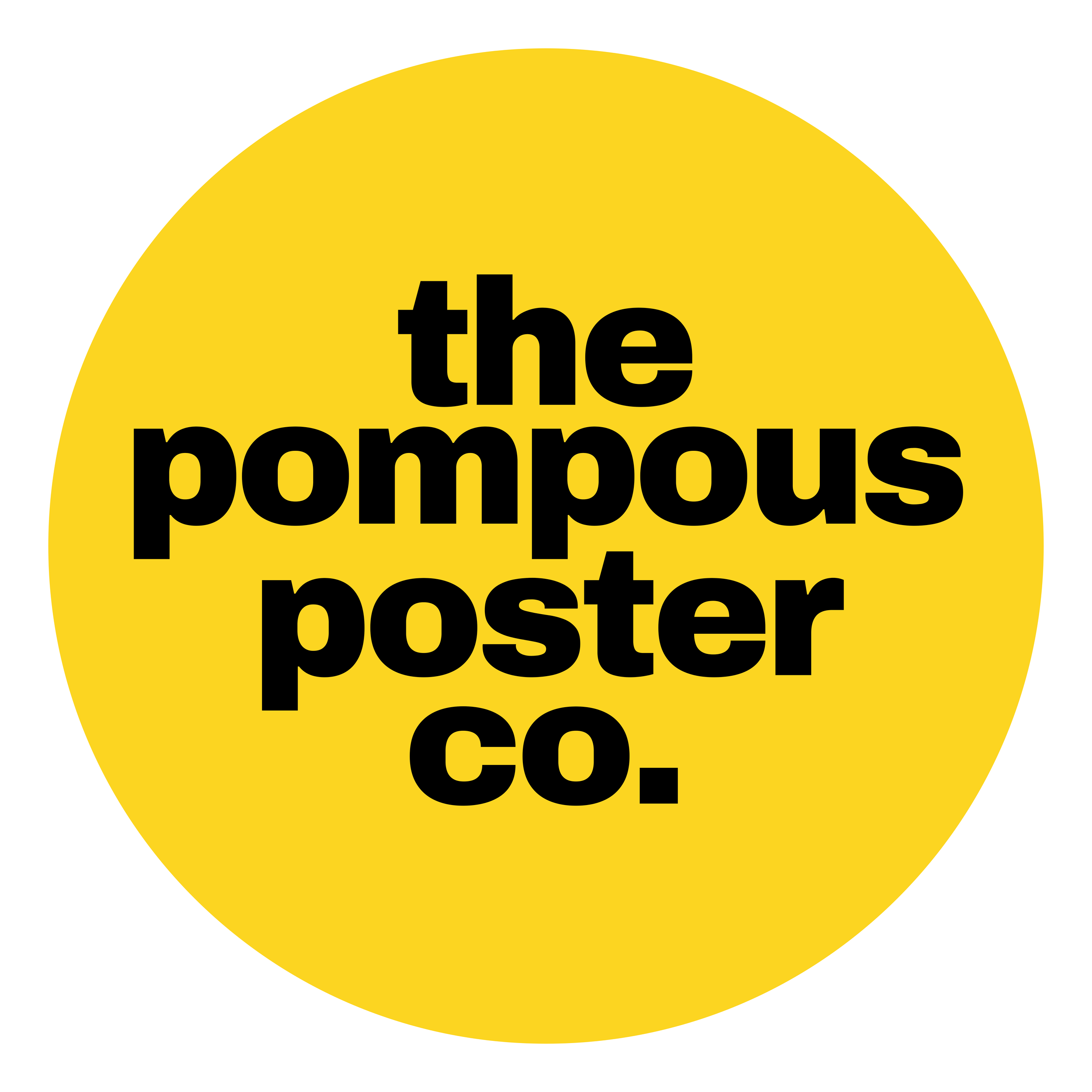 Close-up of a yellow circular sign with black text reading 'the poisonous poster' against a black background.