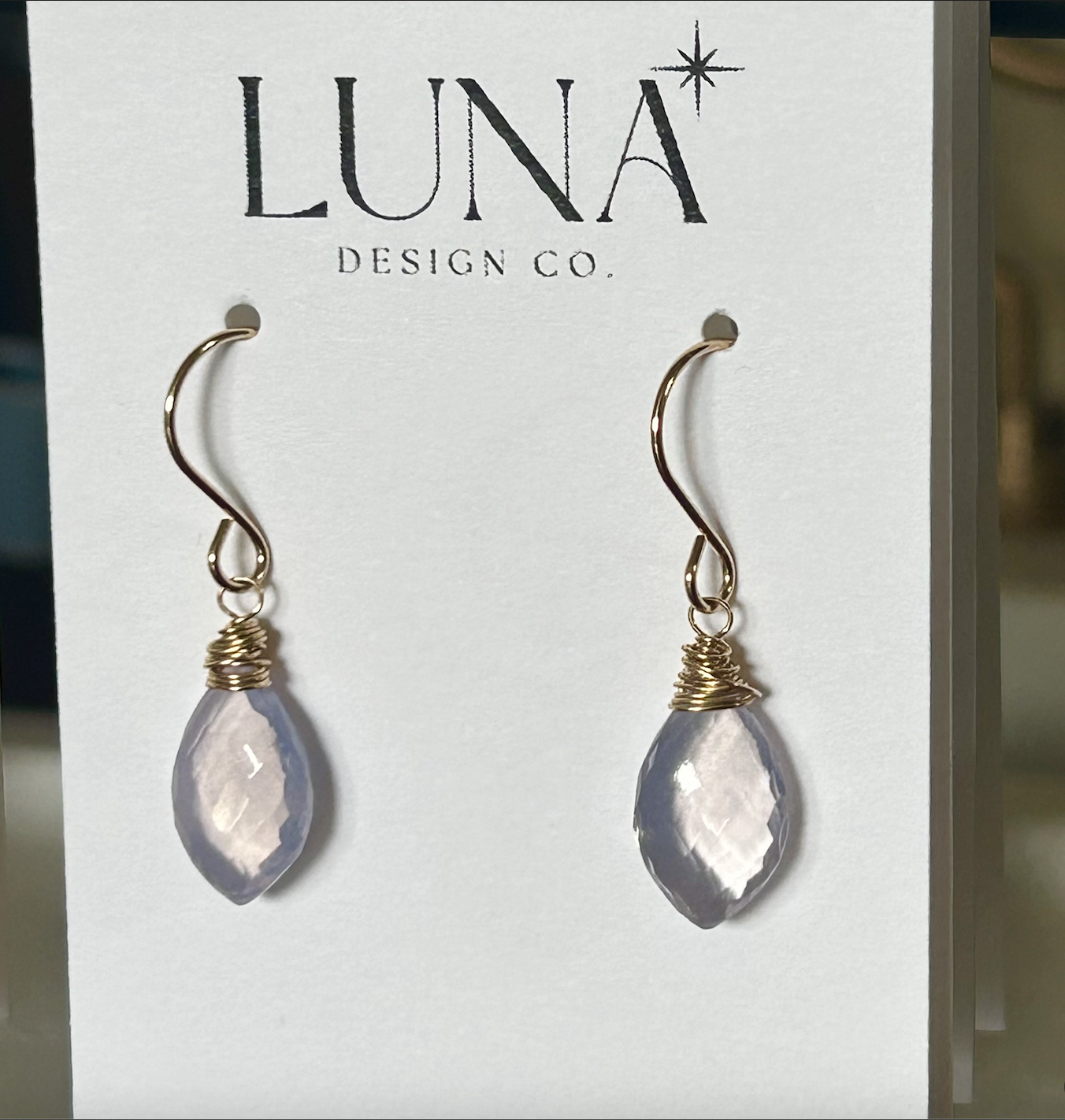 Lavender Quartz Drop Earrings