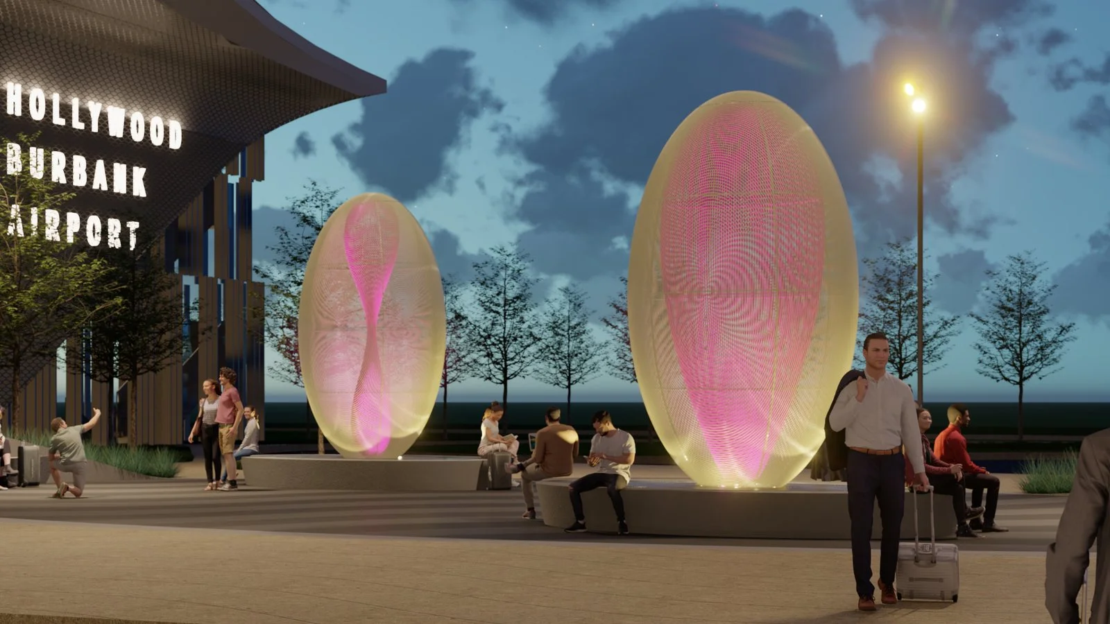 Upcoming, 2026, "The Two Electras," Burbank Airport Remodel, Burbank, CA.

My role: Designer at Cliff Garten Studio