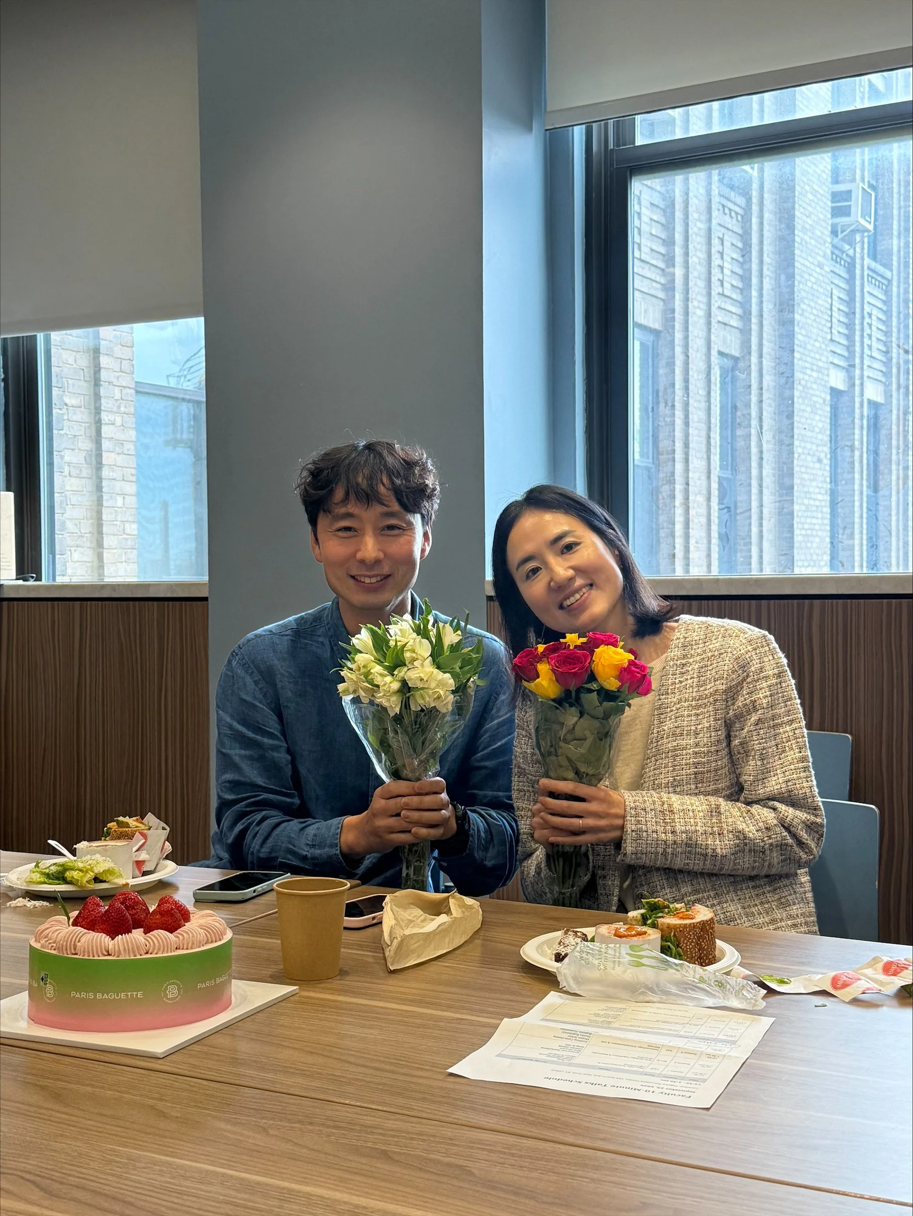 Celebrating the completion of Minah and Heewon's tenure talks.