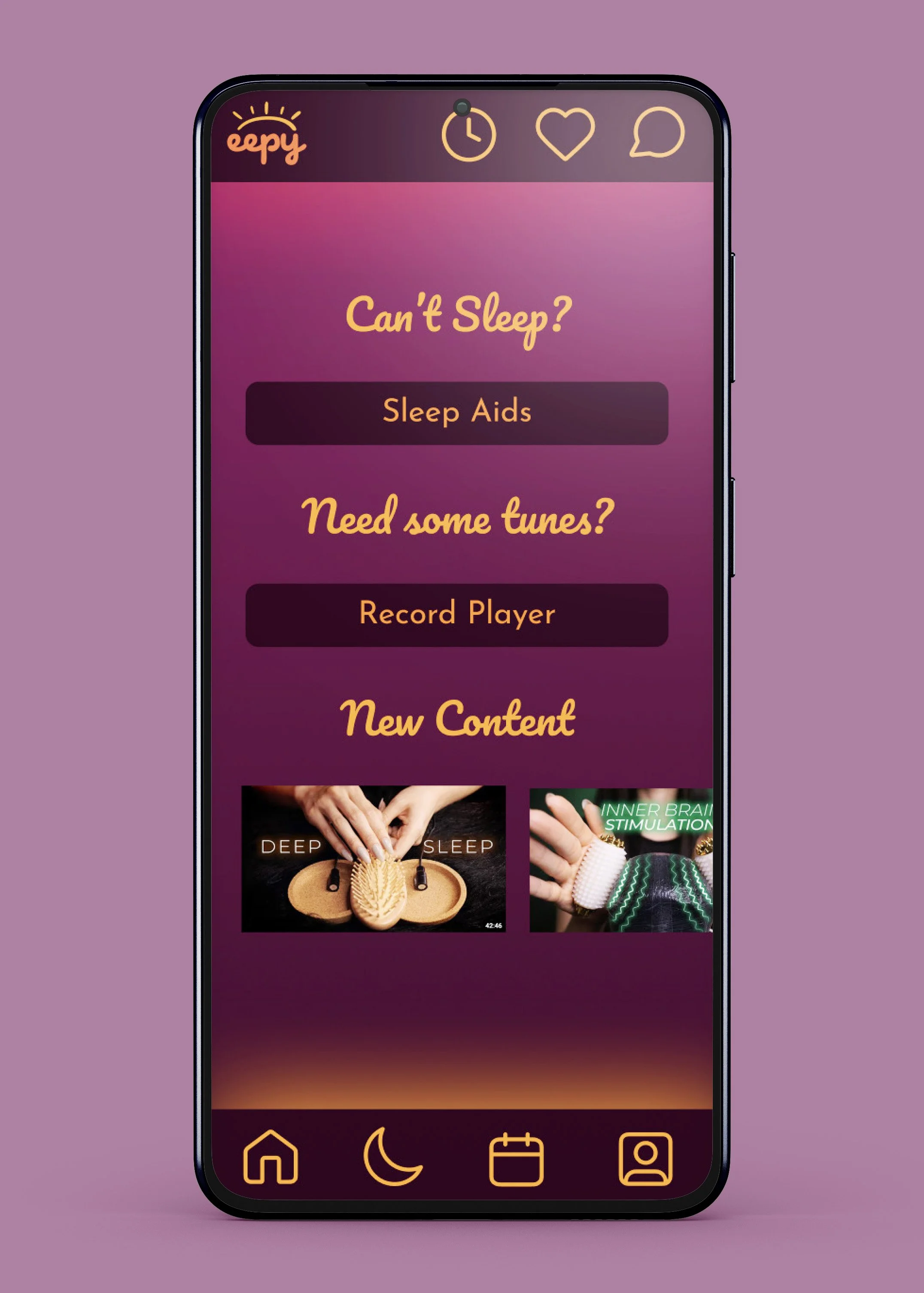 Selected stills from app