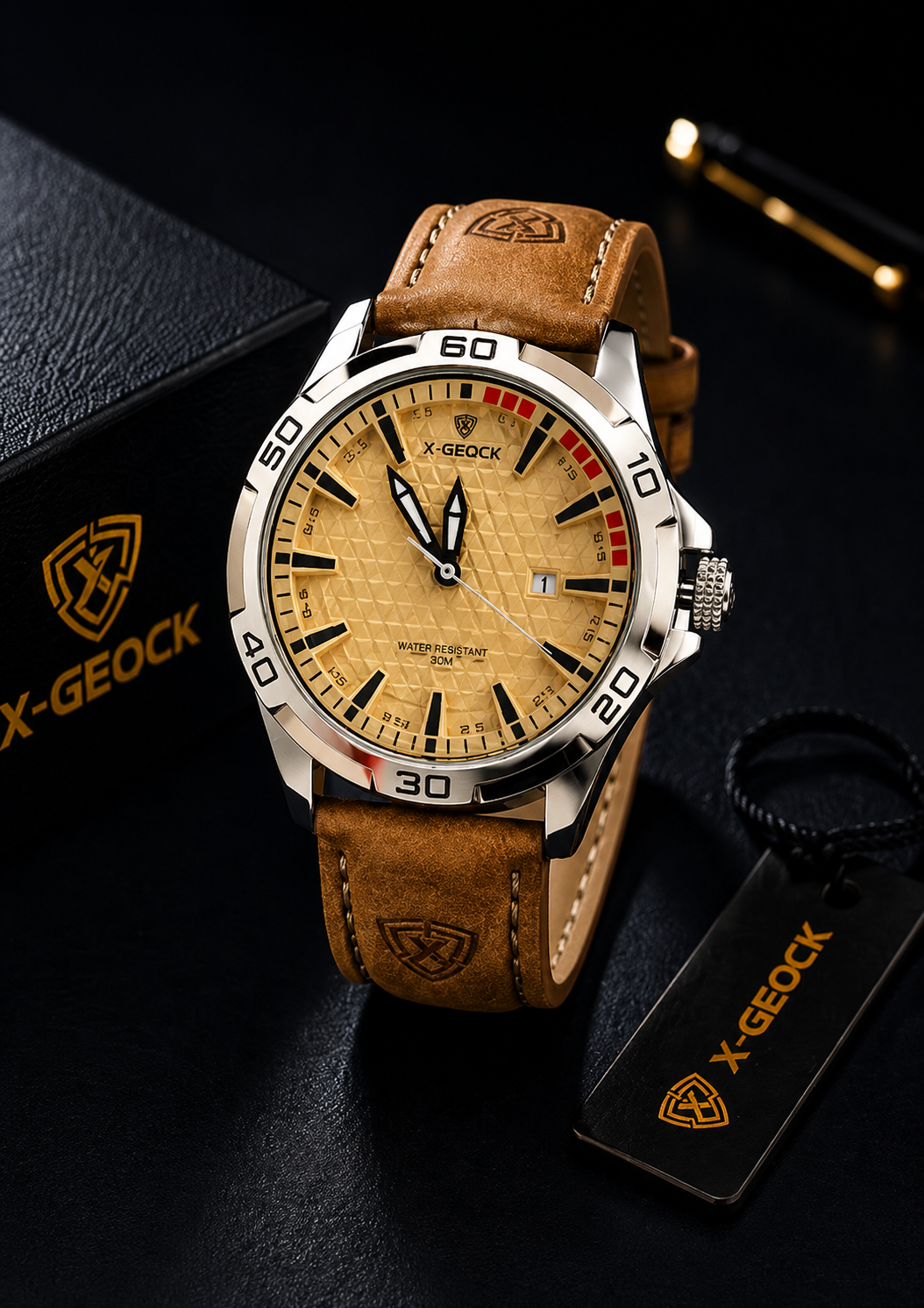 X-GEQCK Men Sport Leather Classic