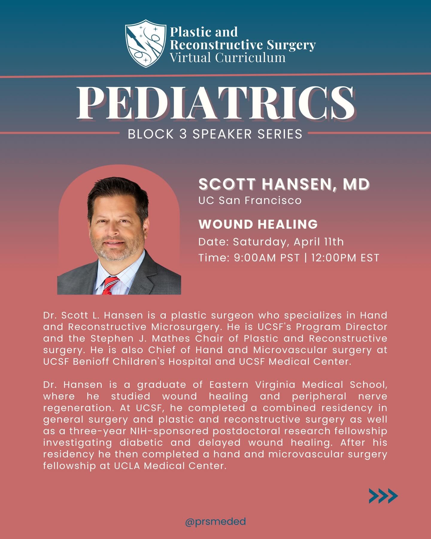Who's ready for Block 3? 🤩 We're starting strong with Dr. Scott Hansen from UCSF, teaching the essentials of wound healing this Saturday morning! 🪡🩹❤️&zwj;🩹