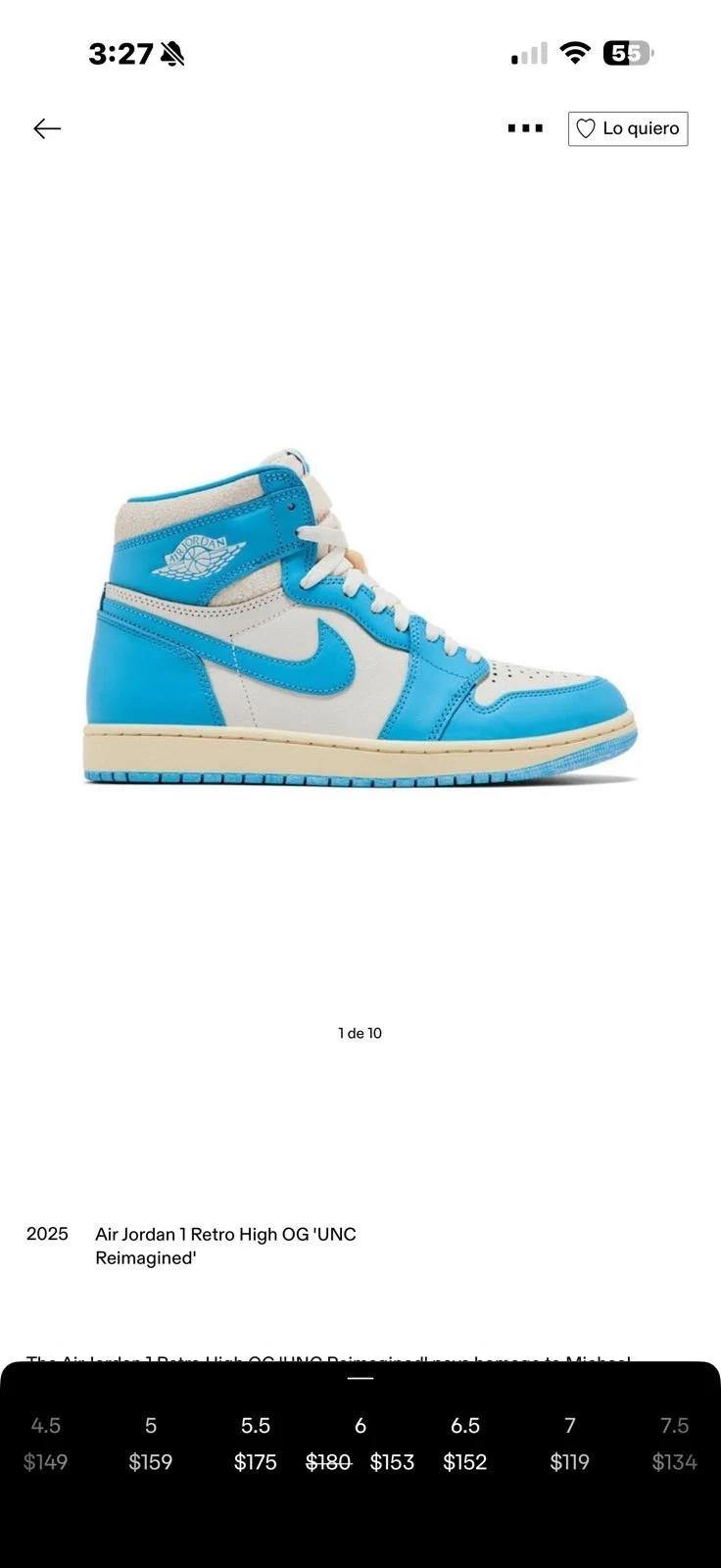 Air Jordan 1 Retro High OG UNC