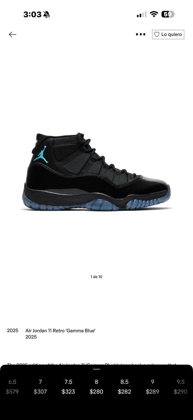 Air Jordan 11 Retro 'Gamma Blue' 2025