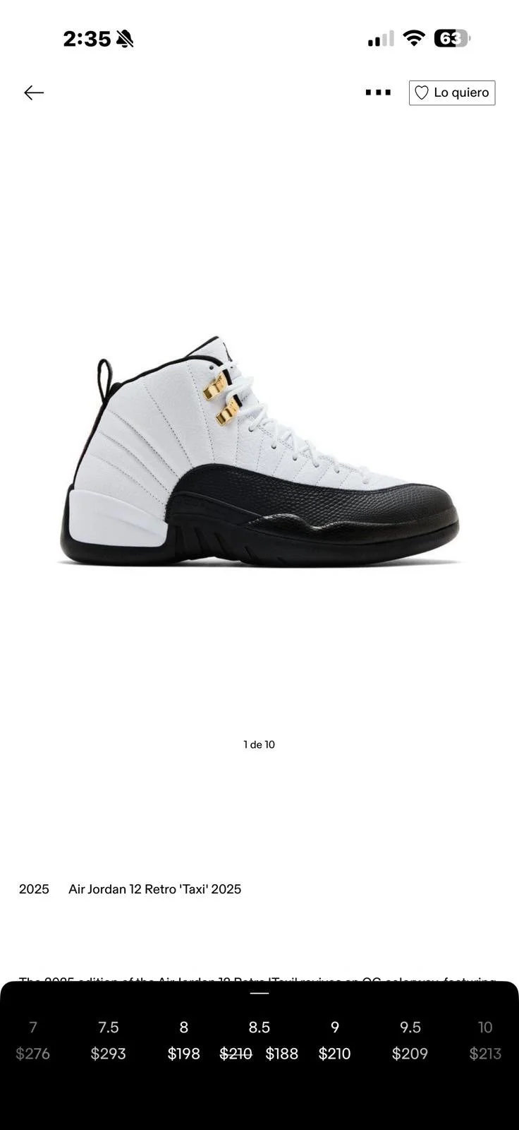 Air Jordan 12 Retro 'Taxi' 2025