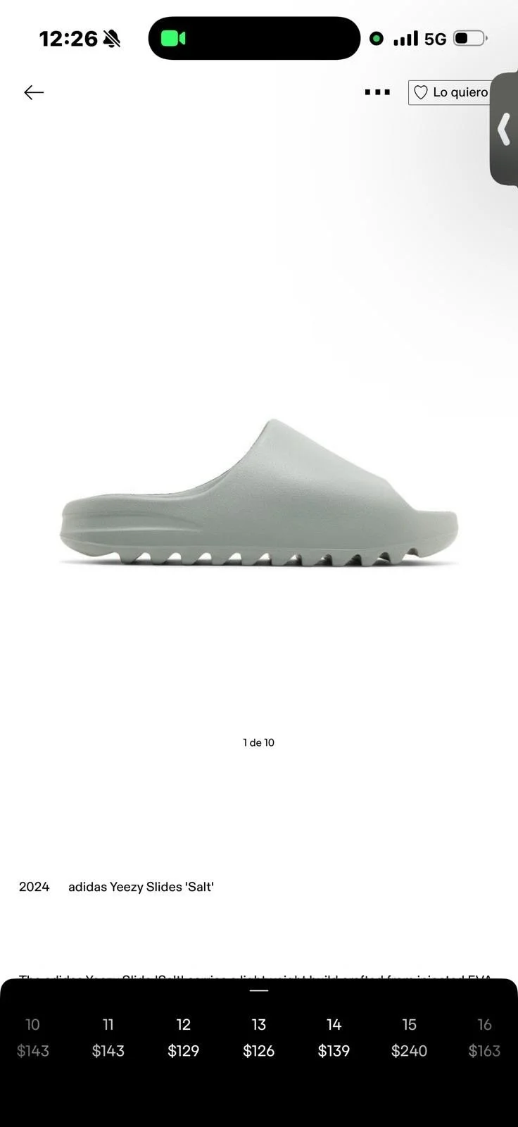 Adidas Yeezy Slides ‘Salt’ (SZ 11)