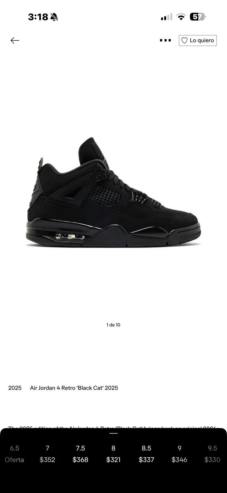 Air Jordan 4 Retro Black Cat 2025 (SZ 13)