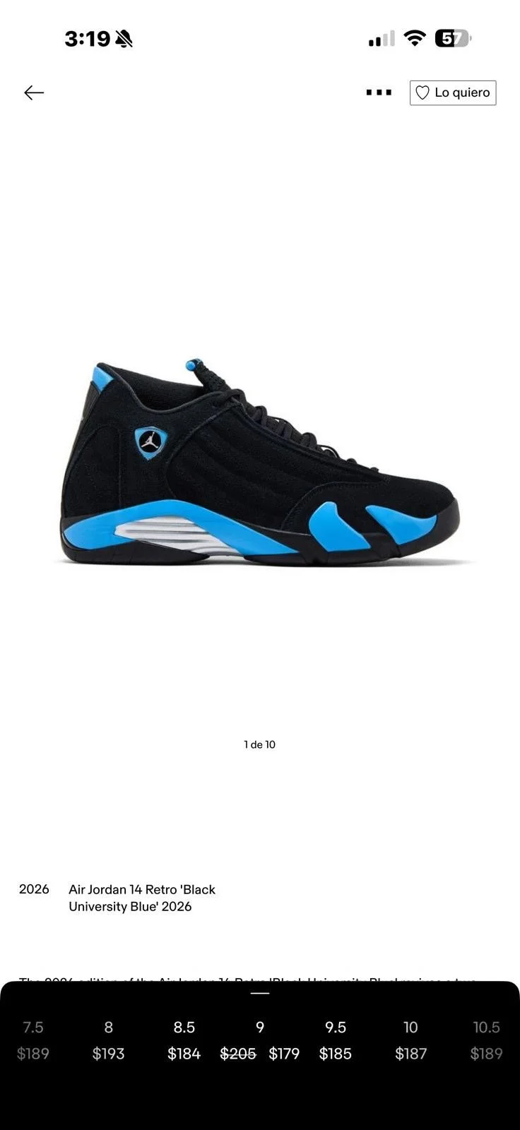 Air Jordan 14 Retro ‘Black University Blue’ 2026