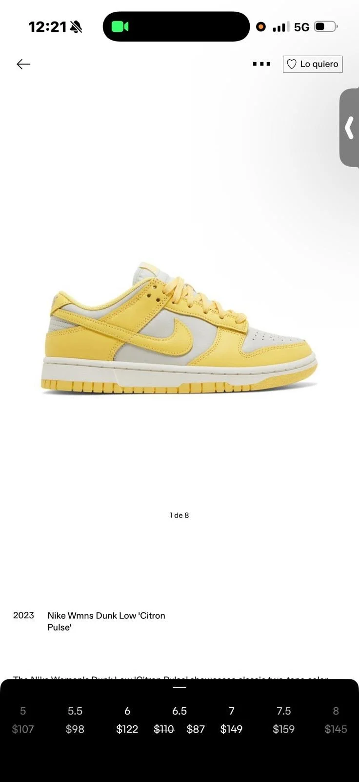 Dunk LOW Citron Pulse  (SZ 9.5)