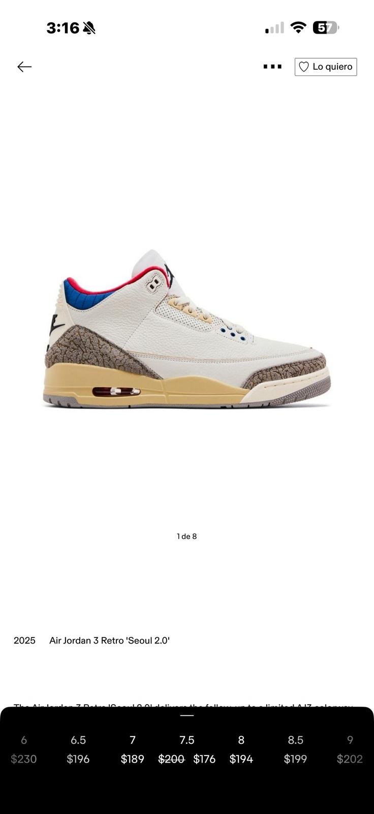 Air Jordan 3 Retro Seol 2.0 (SZ 8)