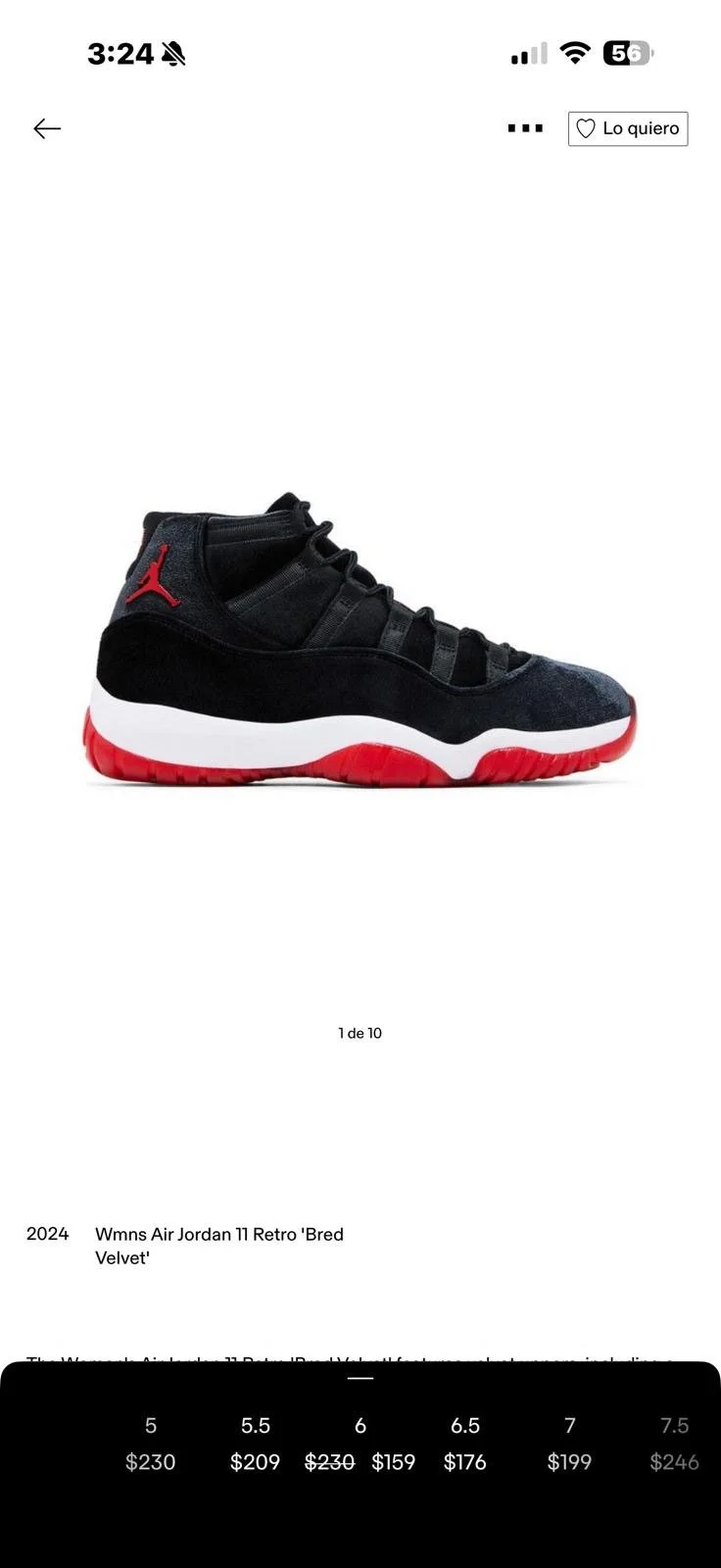 Wwns Air Jordan 11 Retro ‘Bred Velvet’y