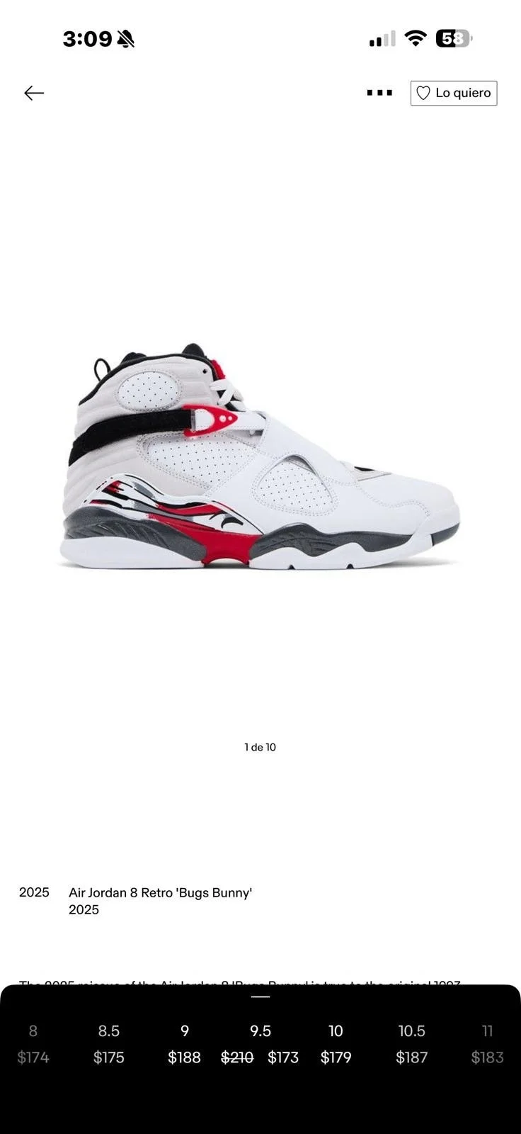 Air Jordan 8 Retro Bugs Bunny