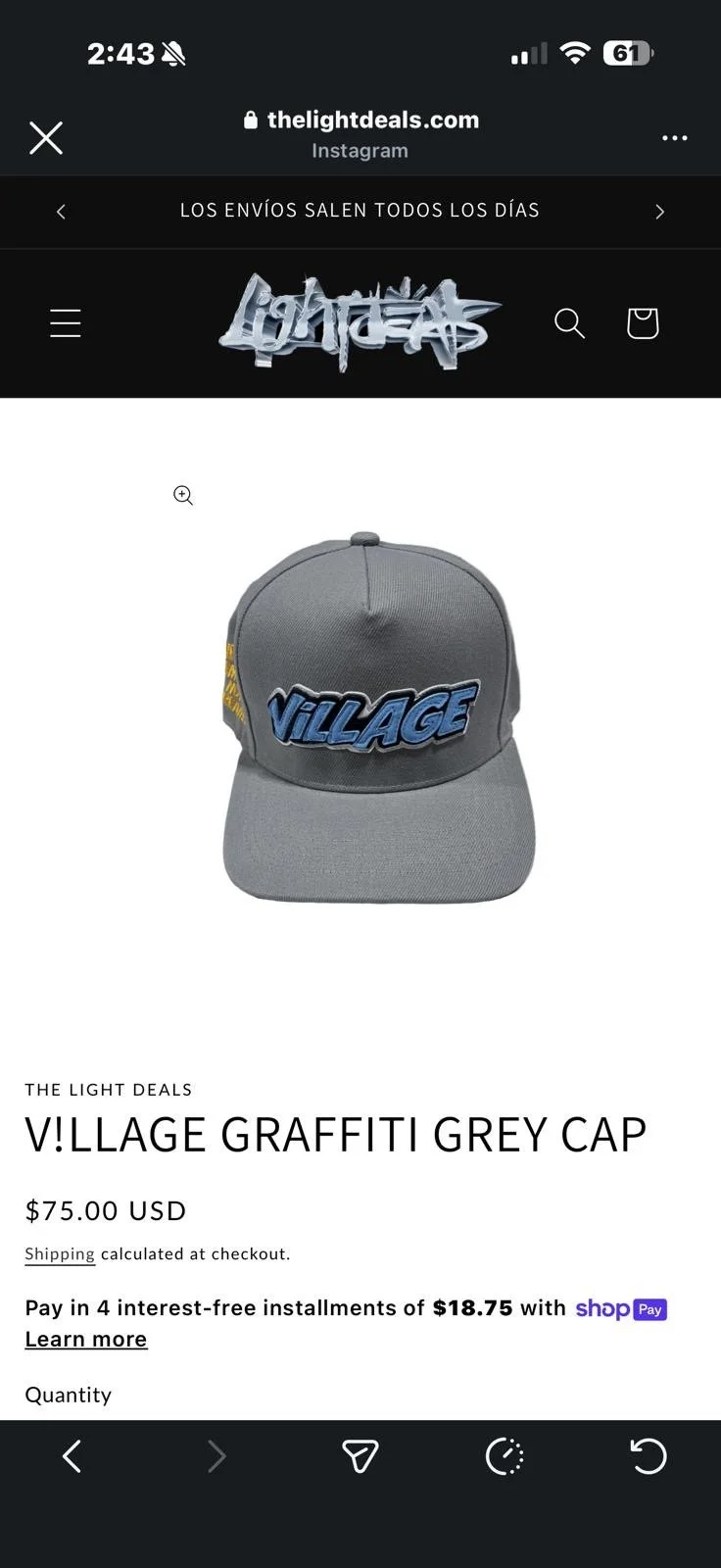 Village GRAFFITY Grey Cap