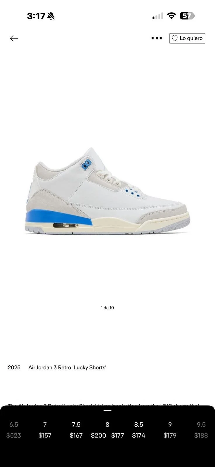 Air Jordan 3 Retro Lucky Shorts (SZ 10.5)