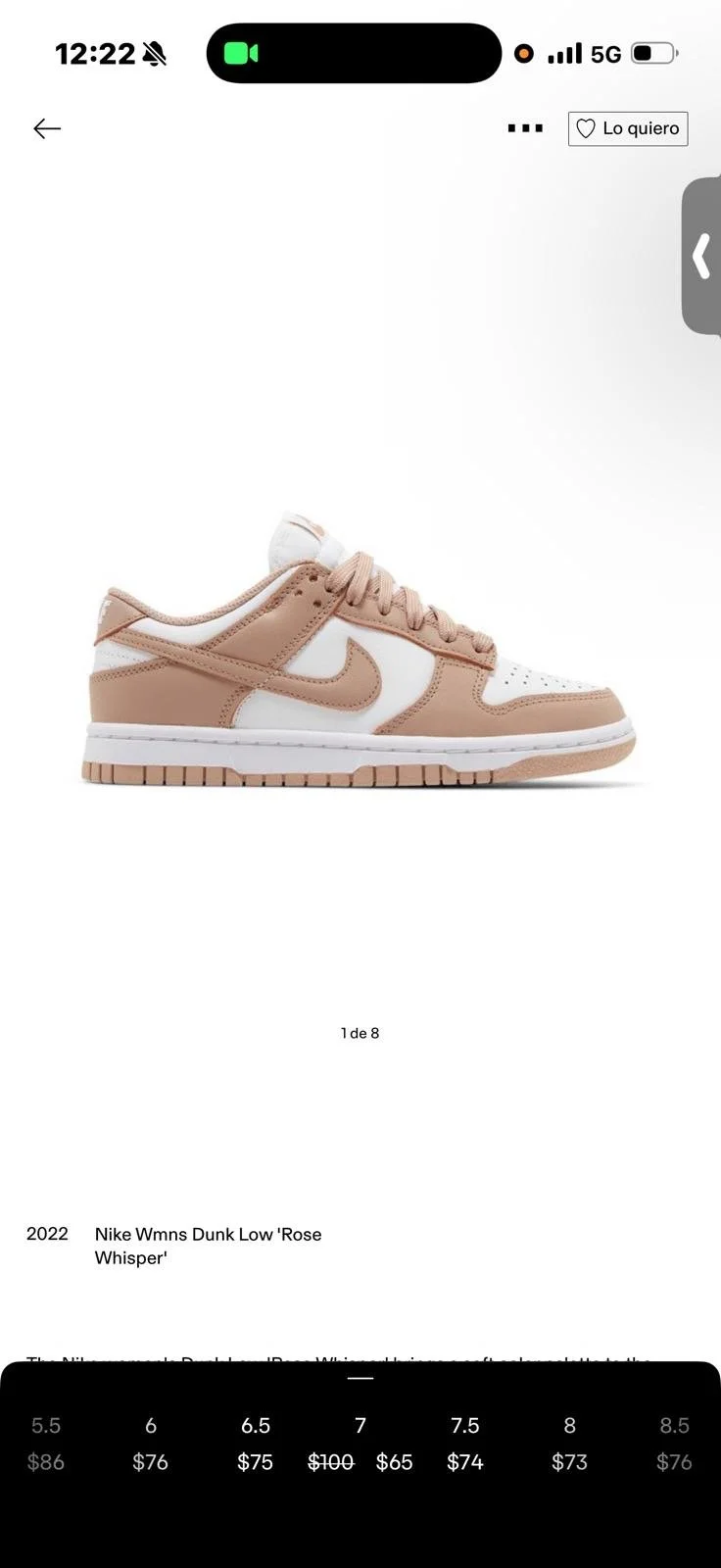 Dunk LOW Rose Whisper (SZ 11W)