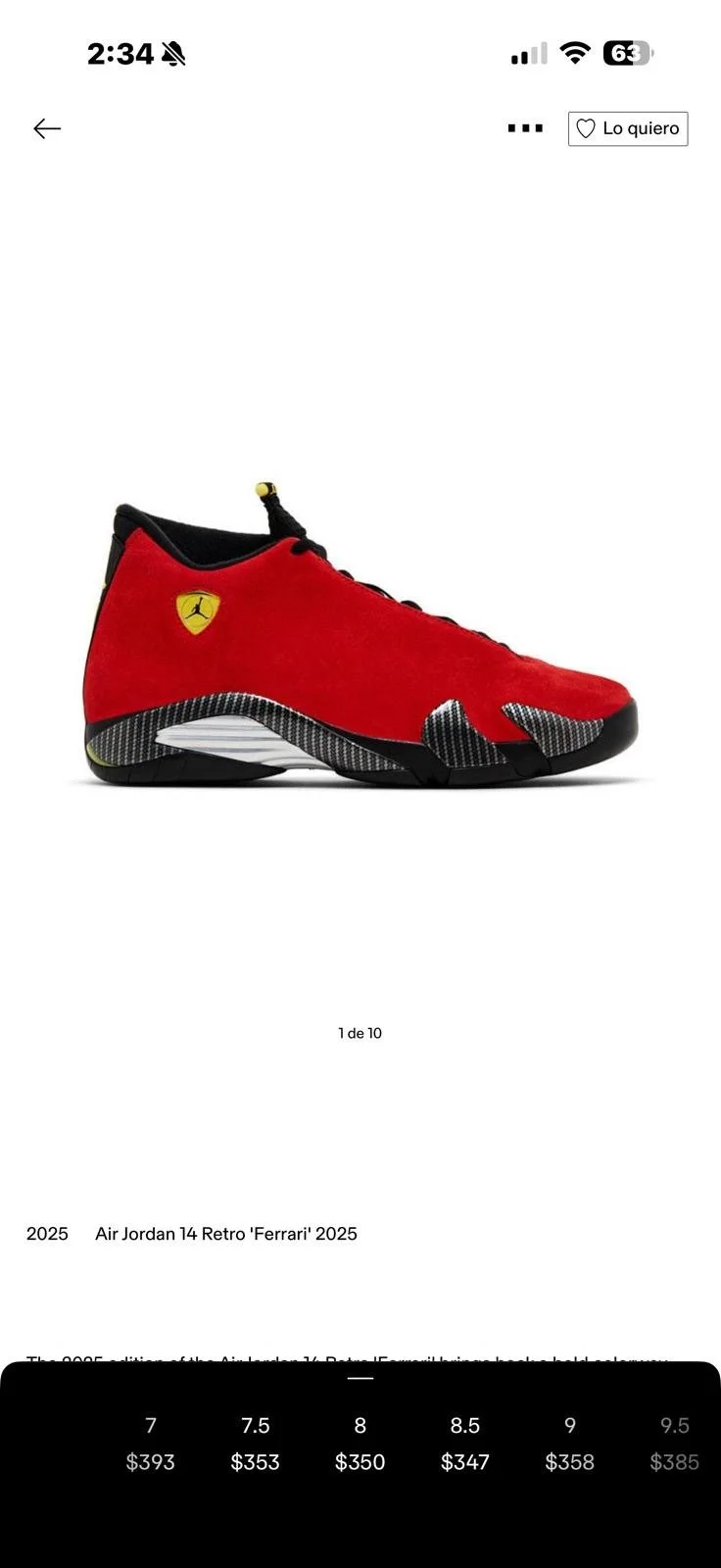 AirJordan 14 Retro 'Ferrari' 2025
