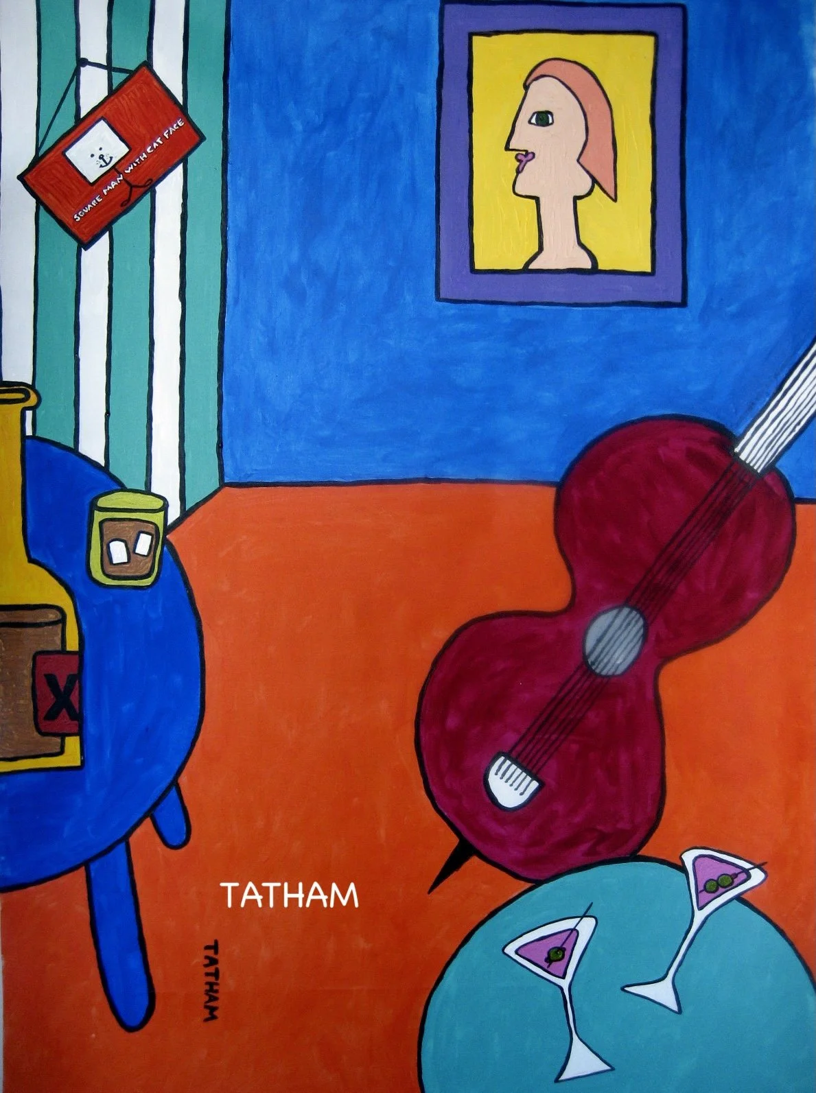 "Praha"
Acrylic on Canvas
4' x 5'
I painted this when I lived in Prague (I lived there ten years.) There was a big jazz scene. Bill Clinton even joined in one night and played his saxophone. This painting represents an extremely exciting time in my l