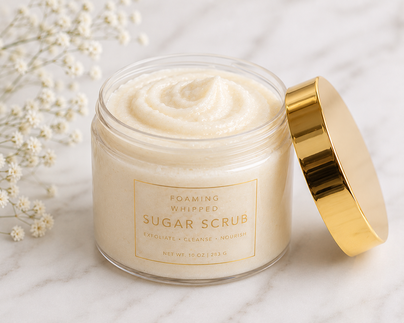 Oatmeal Milk and Honey Scented Foaming Whipped Sugar Scrub
