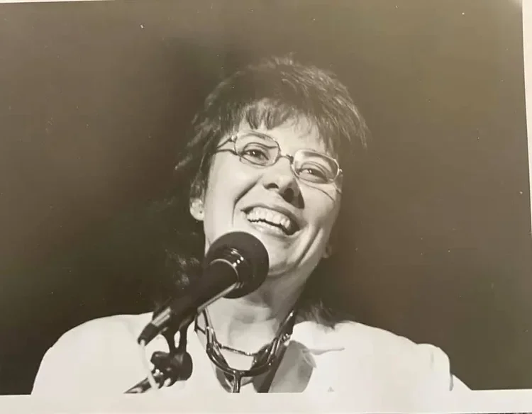 My comedy character, Dr Mary Hartman from 1980s/90s. Thank you to my orthodontist Dad for the straight teeth after a childhood of thumb-sucking. (Photo: Lorrie Graham).