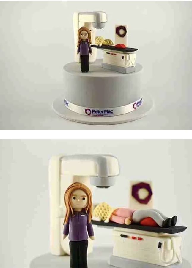 Here is a prize-winning cake from the #LINACBakeOff competition. This cake model of a radiation therapy machine was made by Dr Tsien Fua, radiation oncologist at Peter Macallum Cancer Centre in Melbourne. The international bake off was designed to en