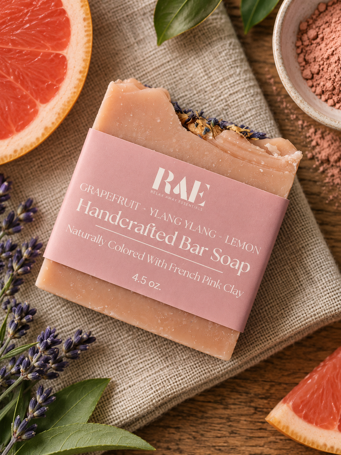 RAE Grapefruit, Ylang Ylang, Lemon Handcrafted Bar Soap