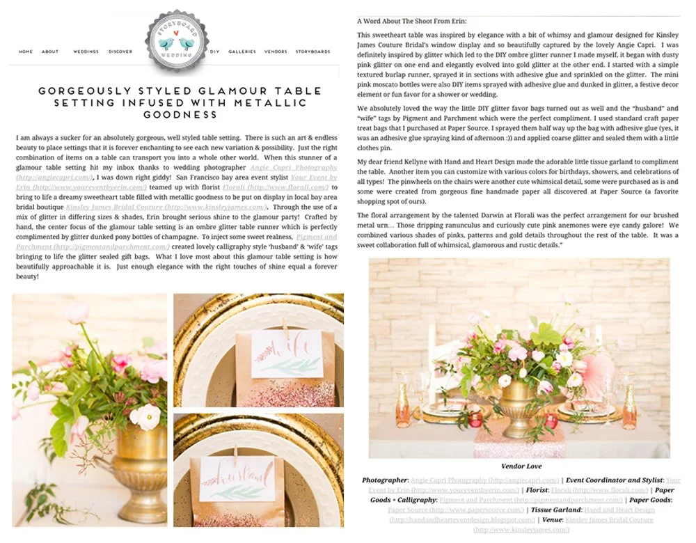 Featured | Dreamy Metallic Sweetheart Table | Wedding Design and Inspiration | Storyboard Wedding