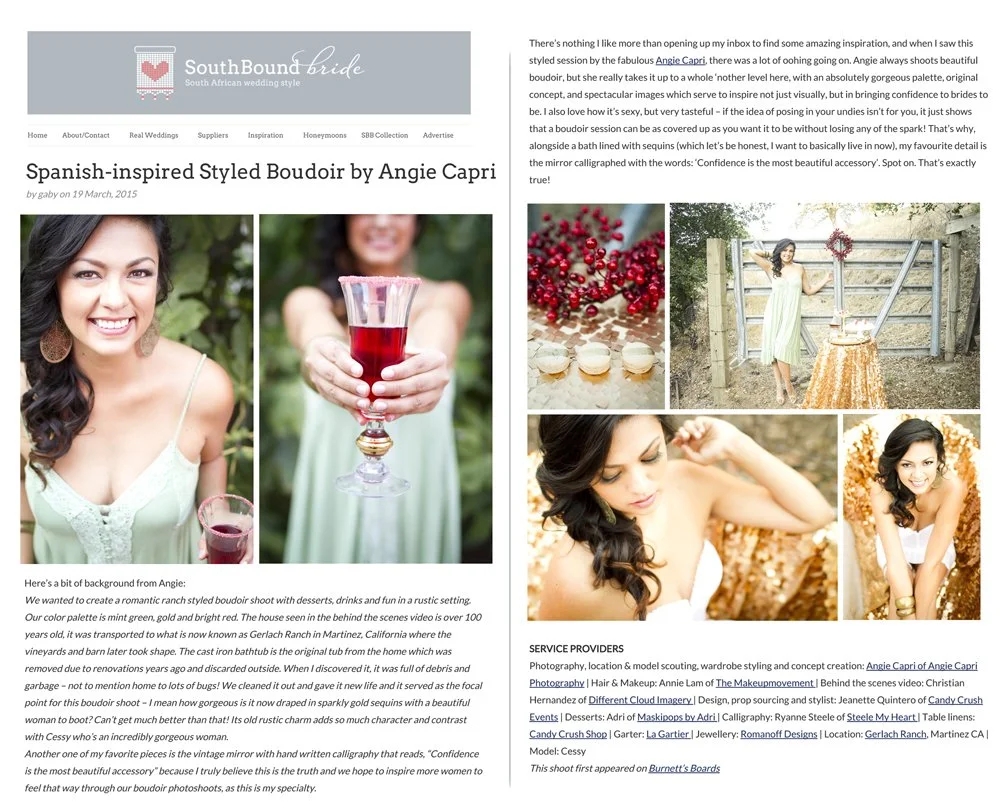 Featured | Bay Area Spanish Inspired Boudoir Photography | Southbound Bride