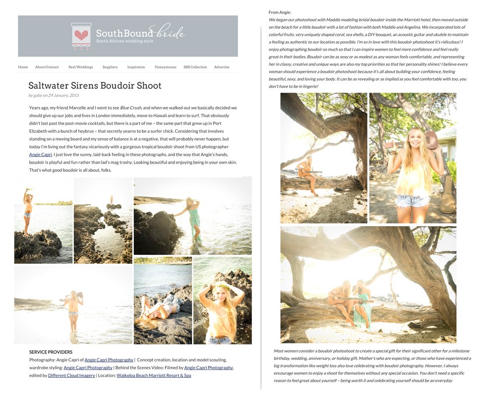Featured | Hawaiian Bohemian Boudoir Photographer | Southbound Bride