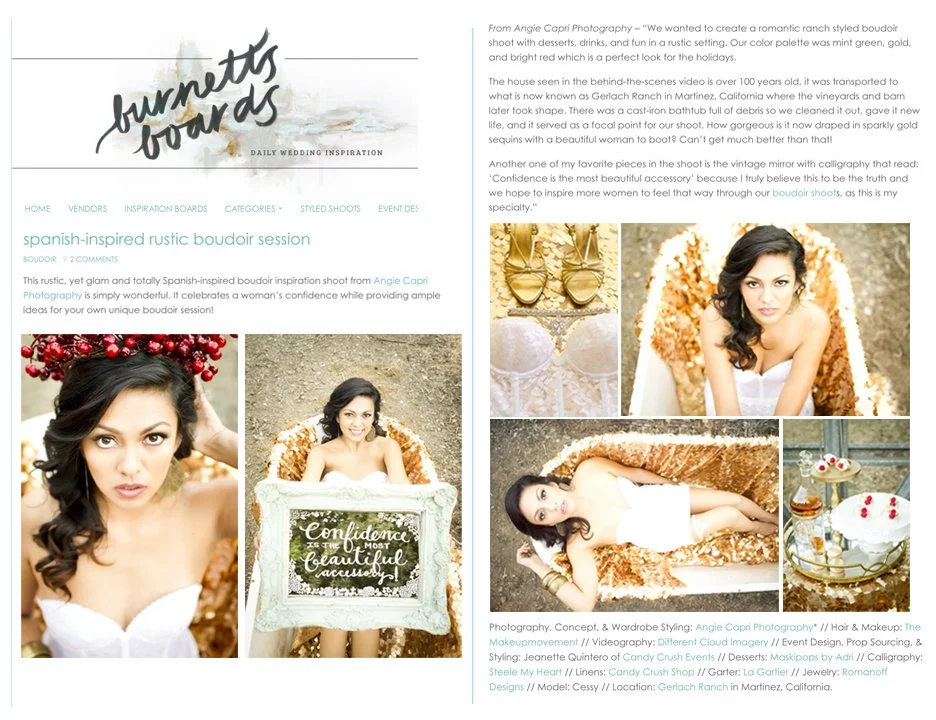 Featured | Spanish Inspired Rustic Boudoir Photographer | Burnett's Boards