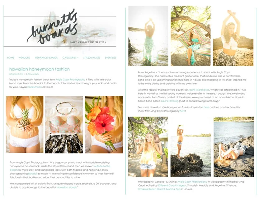 Featured | Hawaii Bohemian Boudoir Photographer | Burnett's Boards