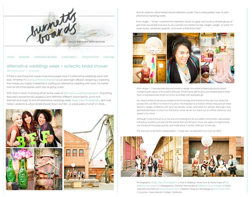 Featured | Urban Eclectic Bohemian Bridal Shower Photographer | Burnett's Boards