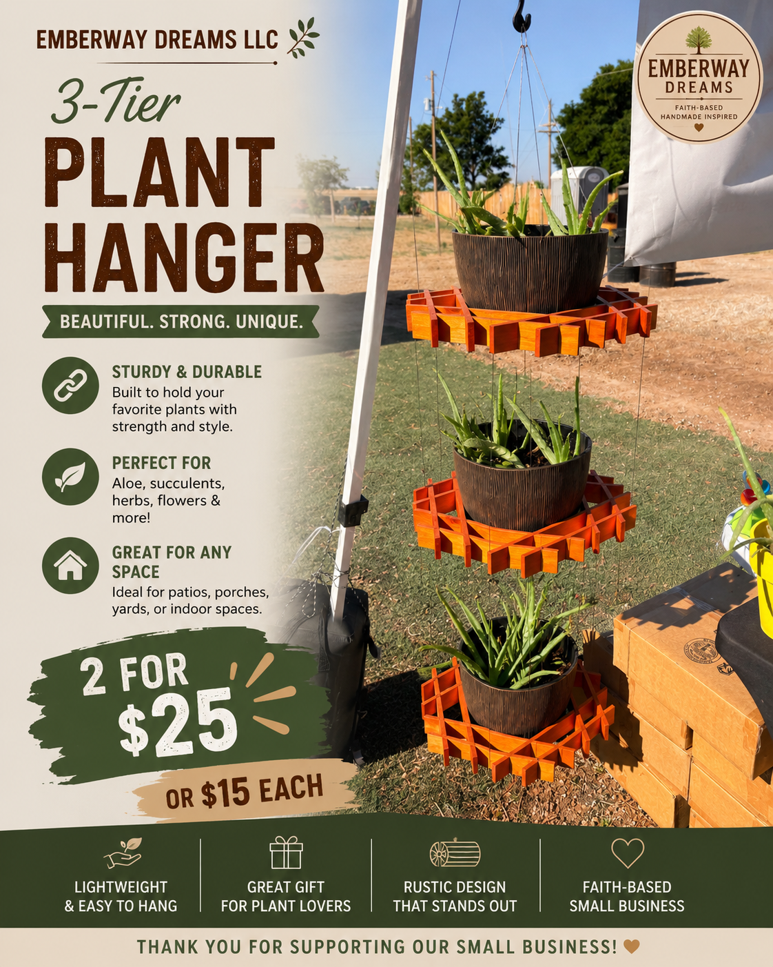 3 Tier Plant Hanging Holder