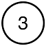 Black circular outline with the number 3 inside