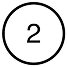 A black circular icon with the number two inside, styled as a badge or button.