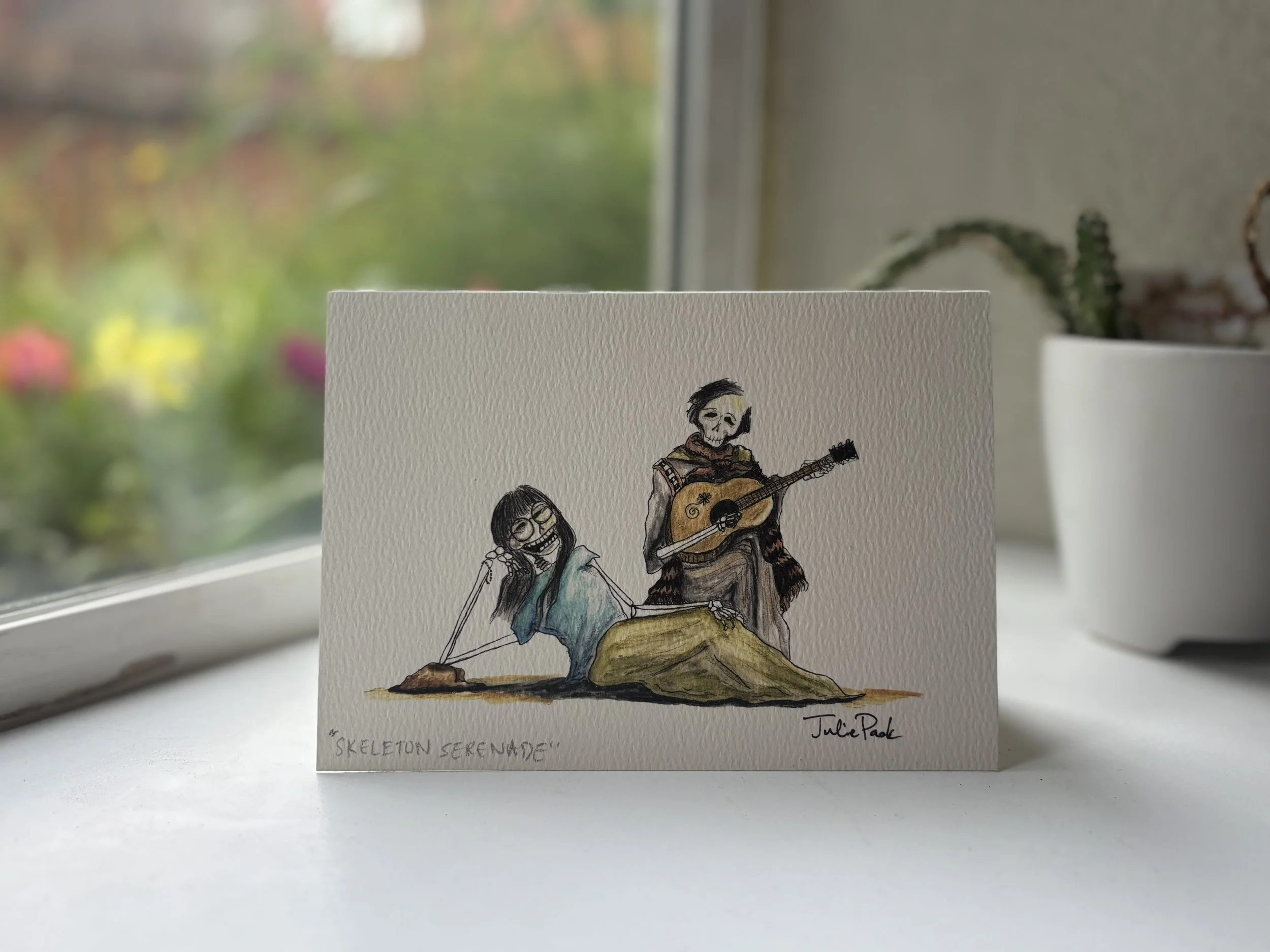 skeleton serenade greeting card