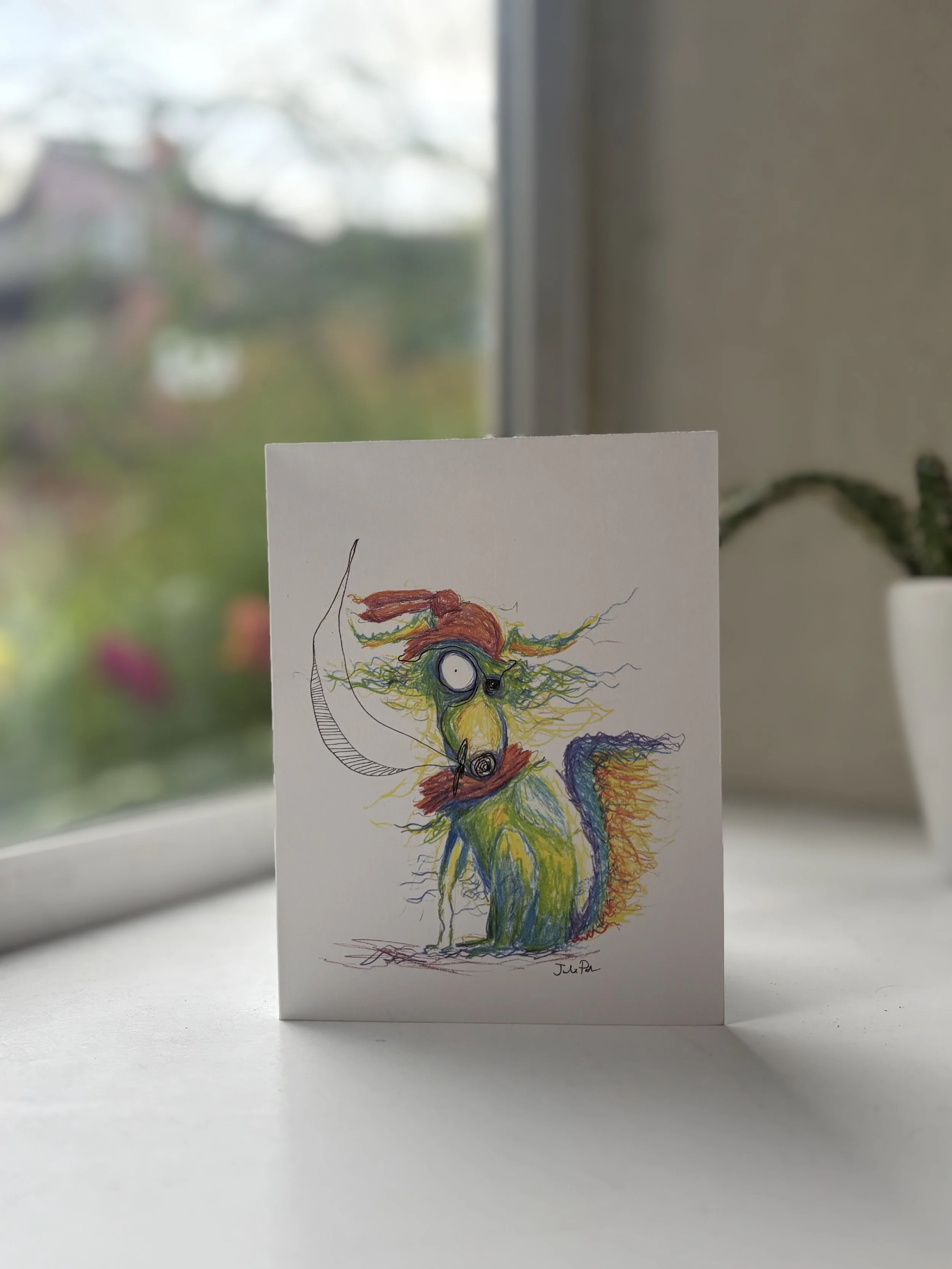 rainbow pirate ollie greeting card