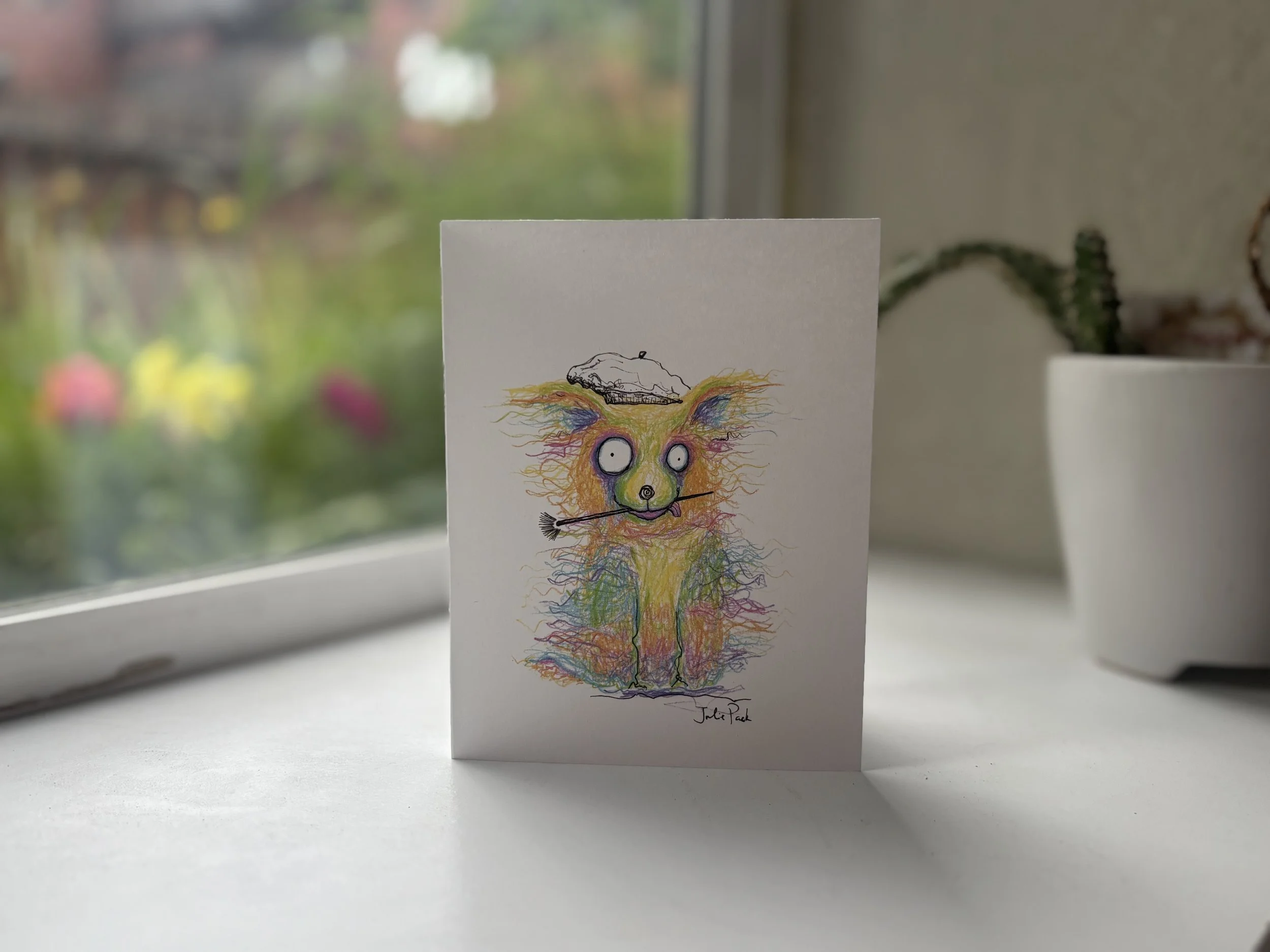 picasso chihuahua greeting card